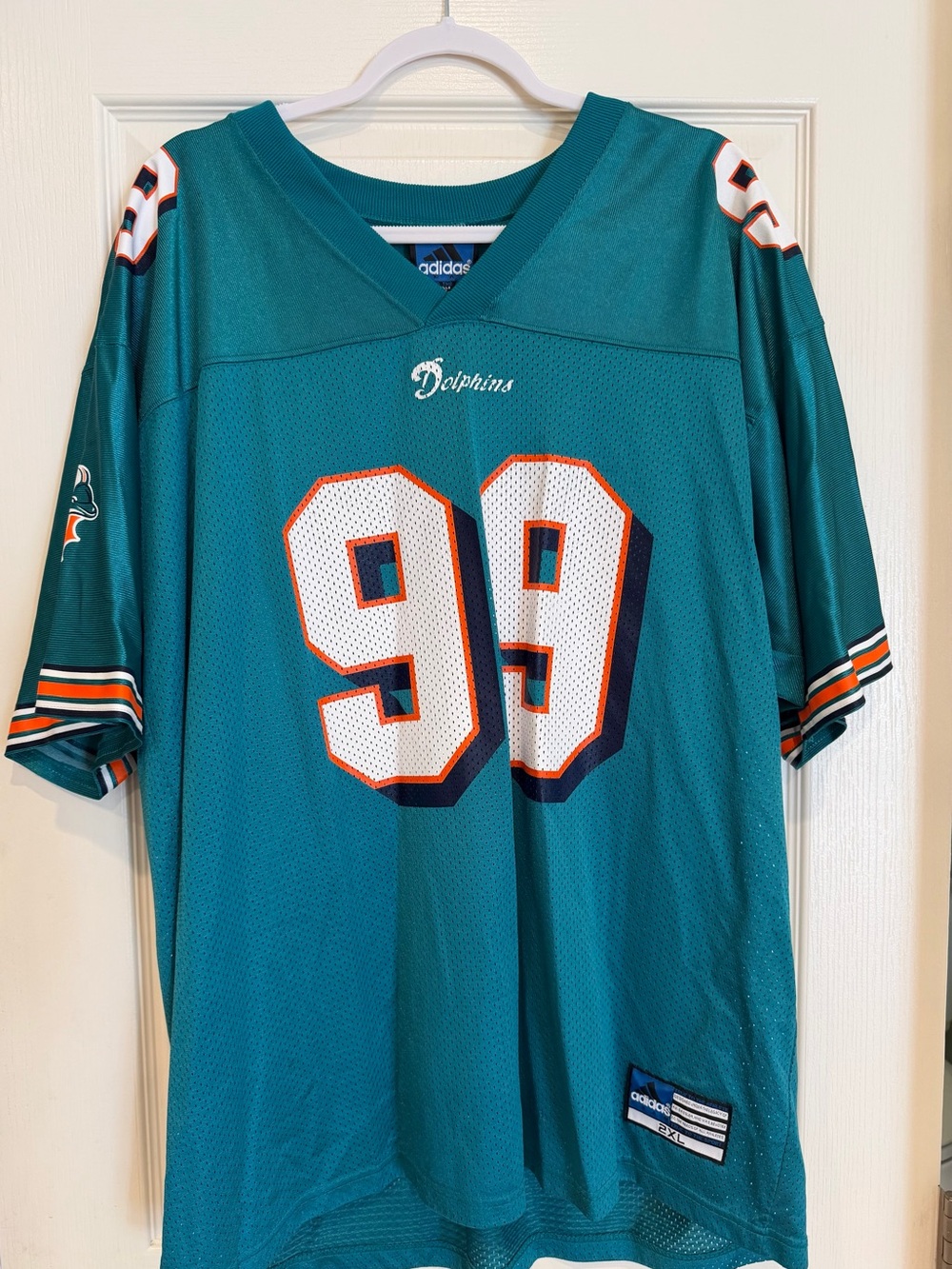 Men’s Miami Dolphins adidas Teal Athletic Jersey with White Labeling